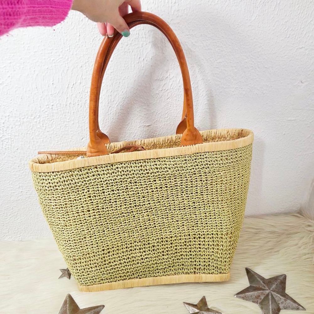 Tommy Bahama raffia woven straw beach tote bag cream natural resort - Picture 2 of 7